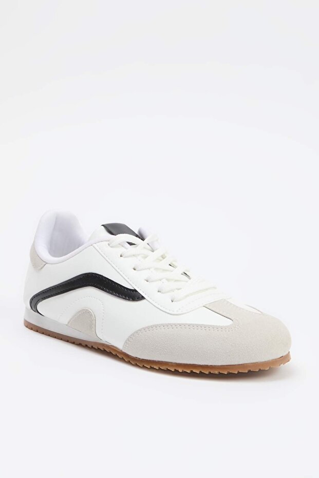 Beyaz Renk Bloklu Kadın Sneaker TAKSS26SN00001 - 5