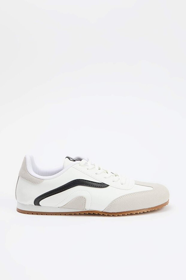 Beyaz Renk Bloklu Kadın Sneaker TAKSS26SN00001 - 6