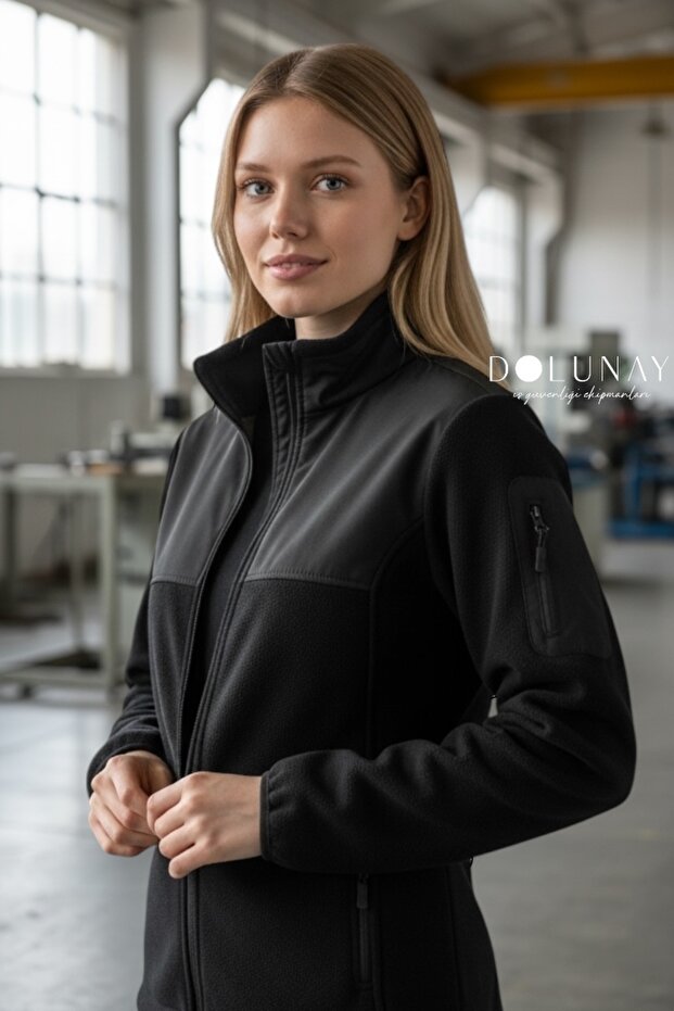 Full Zippered 3 Pocket Outdoor Softshell Fleece Jacket