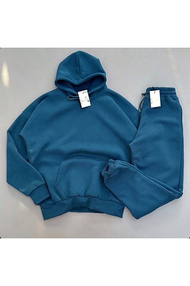 3 Thread Hooded Sweatshirt-Sweatpants Set
