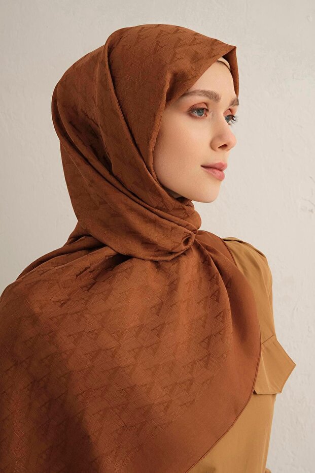 شال بامورا - منقوش بنقشة مونوغرام 3 - نحاسي 16 - 4