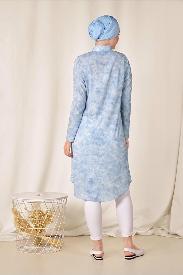 تونيك منقوش بخط من جانب واحد 4935 - 4