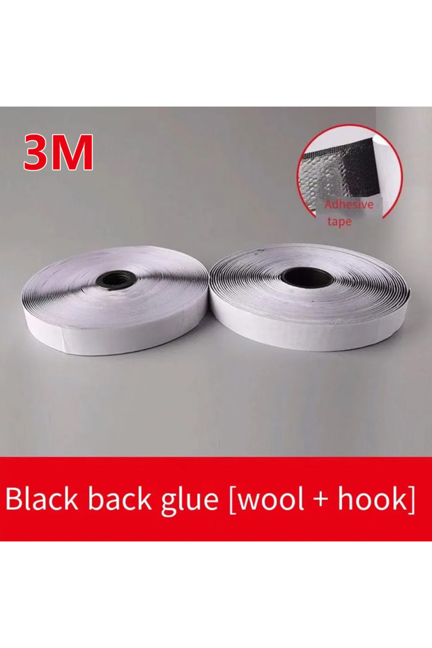 20mm Wide Black 3Meter Reusable Magic Nylon Sticker Tape Self Adhesive Extra Strong Double Side Stri