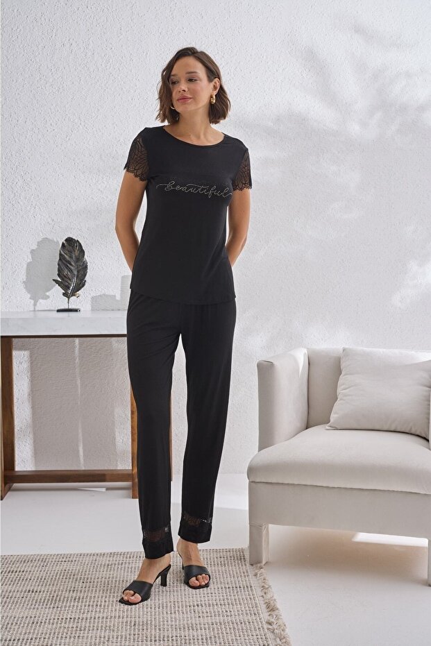 13572 طقم بيجامة بطبعة حجرية - 1