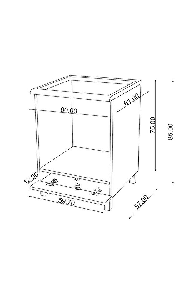 Ankastre Modüllü Üniversal Mutfak Dolabı 60 cm - 6