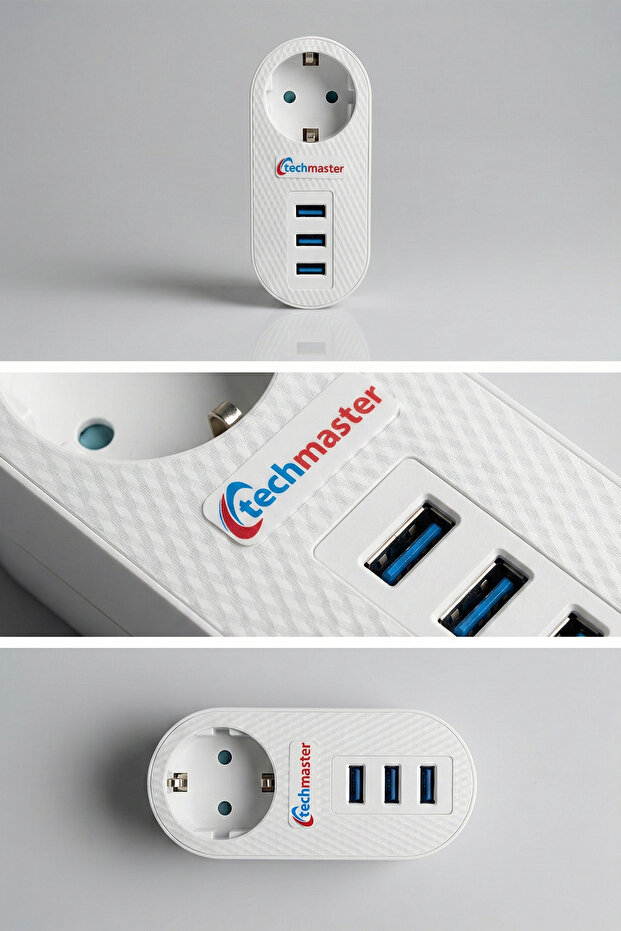 مقبس كهربائي فردي مع حماية حرارية للأطفال و3 منافذ USB - 6