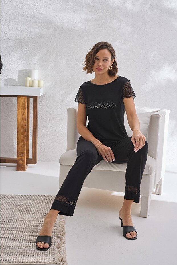 13572 طقم بيجامة بطبعة حجرية - 3