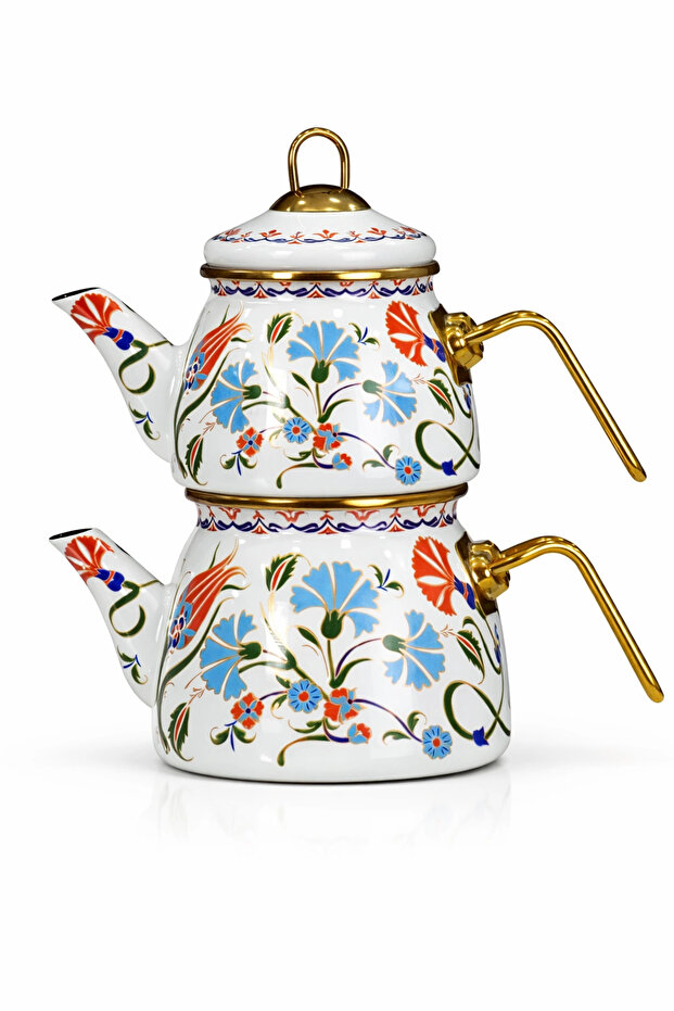 Defne Mini Model Emaye Çaydanlık - 1