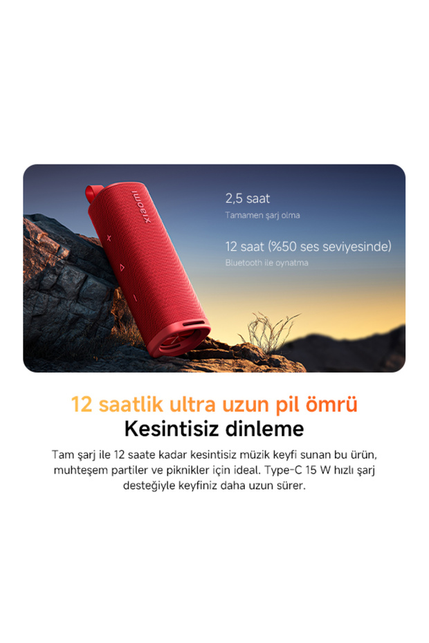 Sound Outdoor 30W IP67 Taşınabilir Bluetooth Hoparlör Kırmızı (Xiaomi Türkiye Garantili) - 6