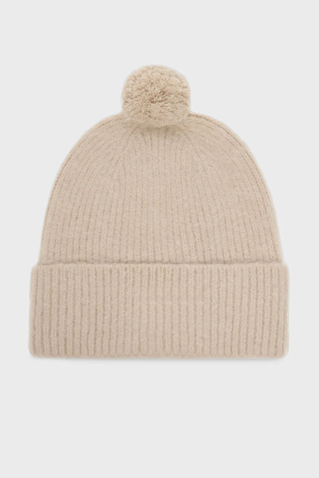 EMBLEM BRUSHED POMPOM BEANIE - 2