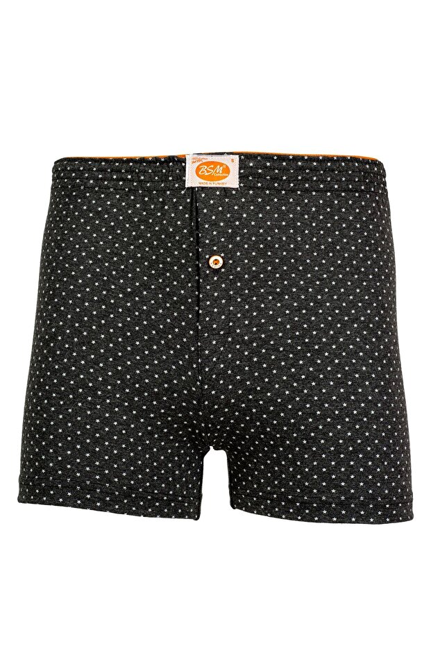 Men's 100% Cotton Star Printed Buttoned Soft Natural Boxers