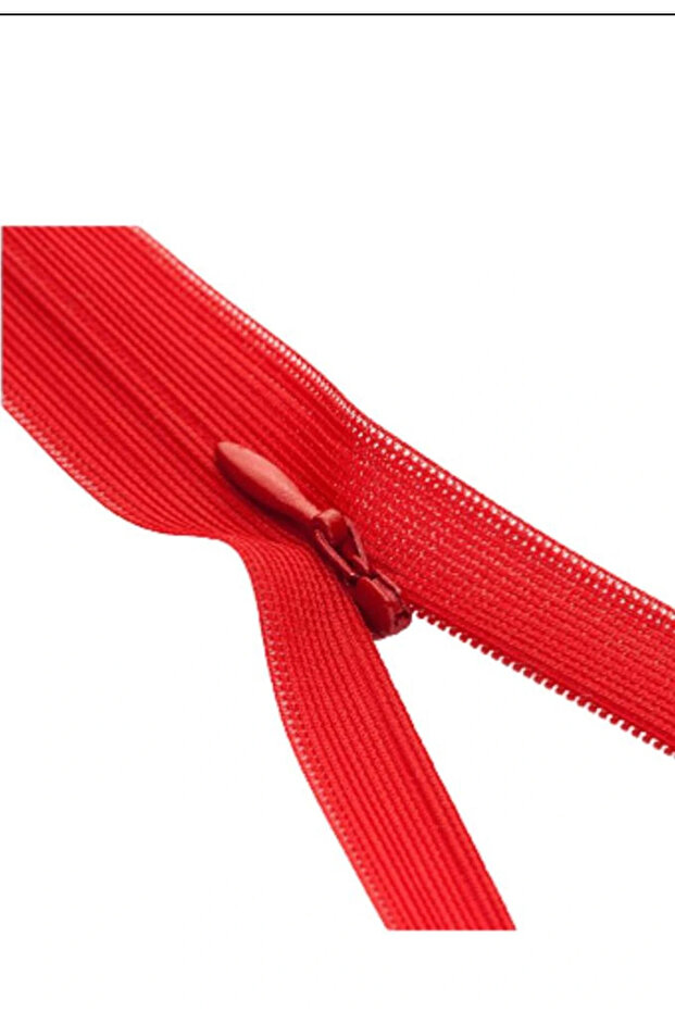 HIDDEN TOOTH ZIPPER 70CM - RED - 5 PIECES