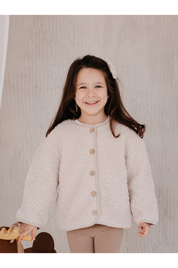 Teddy Çocuk Ceket - Bej - 5