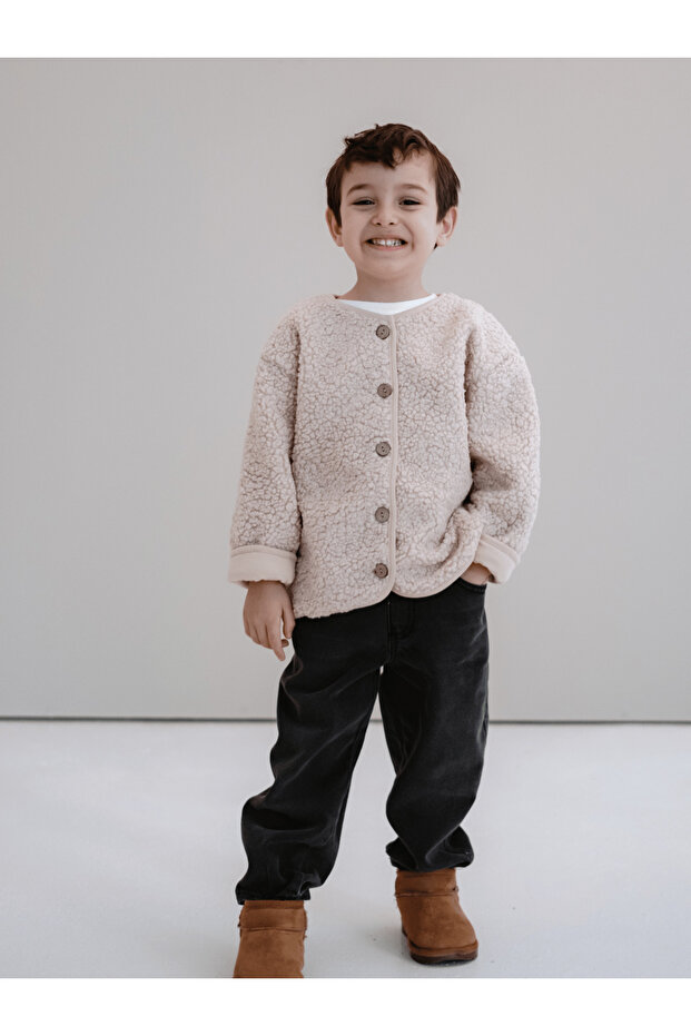 Teddy Çocuk Ceket - Bej - 2