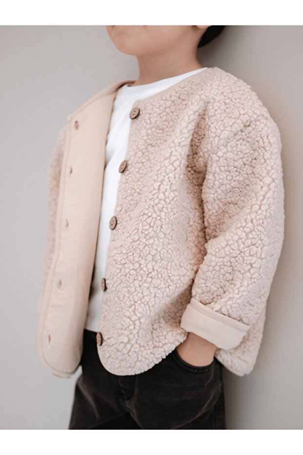 Teddy Çocuk Ceket - Bej - 3
