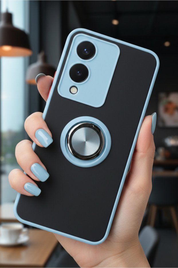 Ring Case with Camera Protection for Vivo Y17S - Stain-Resistant Matte and Durable Construction