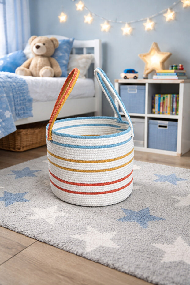 Children's Baby Room Wicker Toy Basket, Organizer, Gift Decorative Basket