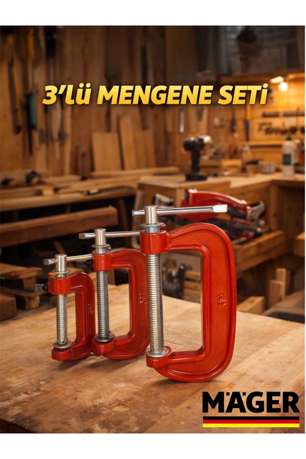 C Tipi Mini – Orta – Büyük Mengene Seti (3’lü)