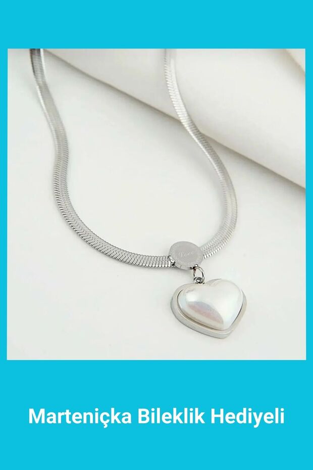 Venetian Pearl Heart Necklace Italian Chain | Mother's Day Gift | Woman