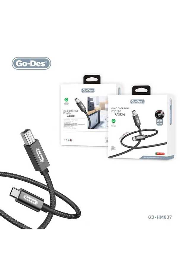 GD-HM837 Type-C printer cable for data synchronization, 2 meters long
