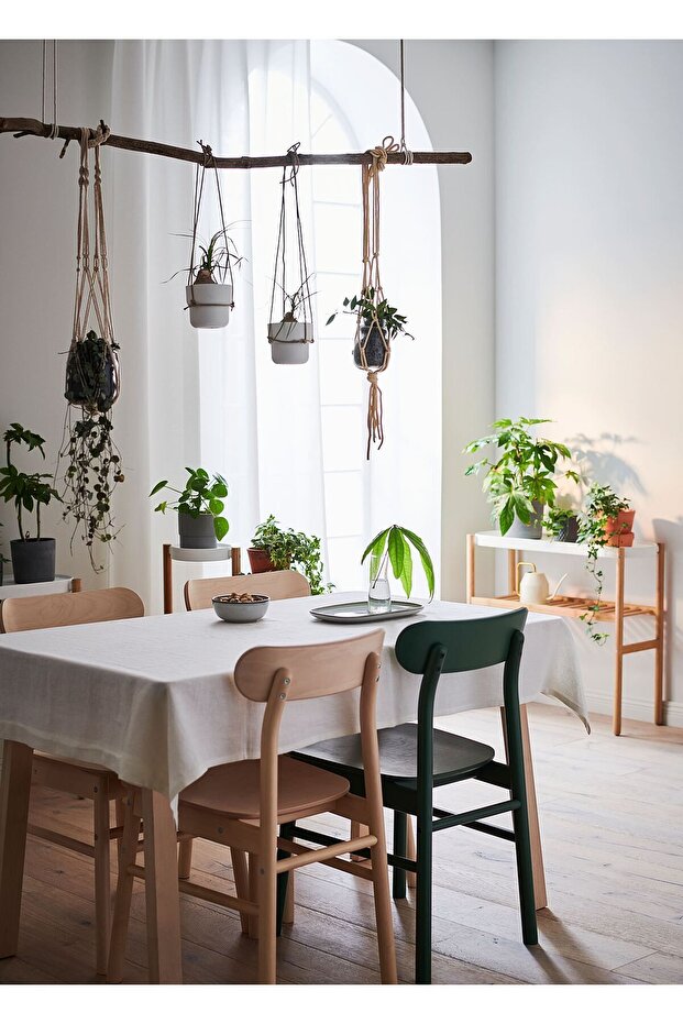 RÖNNINGE Ahşap Sandalye, Yeşil Renk 1 Adet - 4