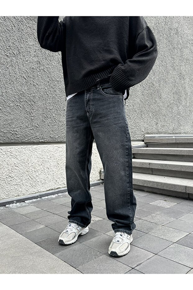 Men's Baggy Loose Fit Jeans Trousers jeans anthracite