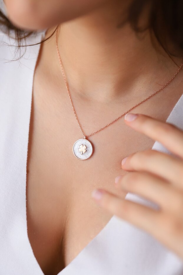 Yonca Kolye 925 Ayar Gümüş - 5