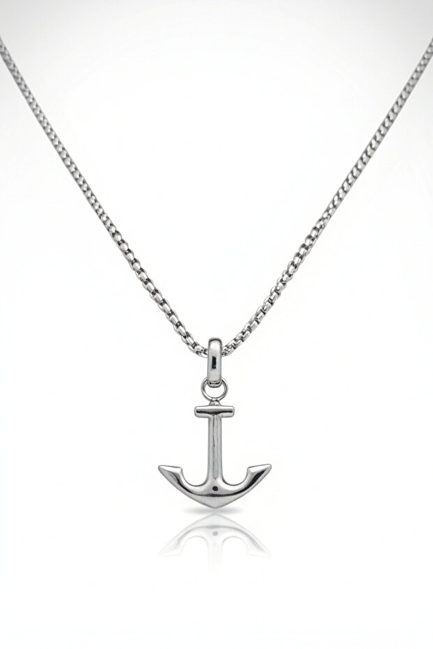 Classic Anchor Motif Men's Steel Necklace