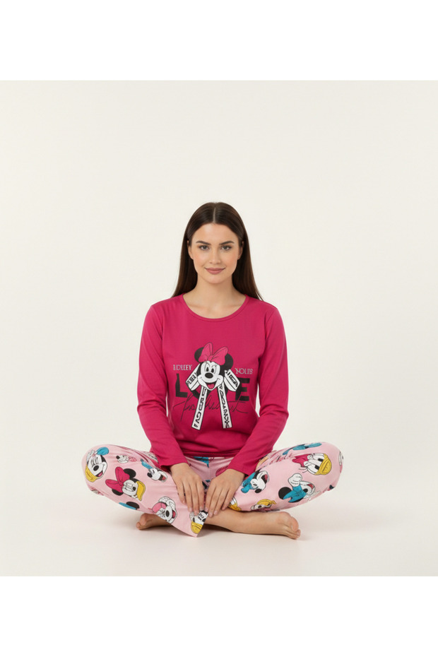 Mickey Mouse Desenli Pijama Takımı