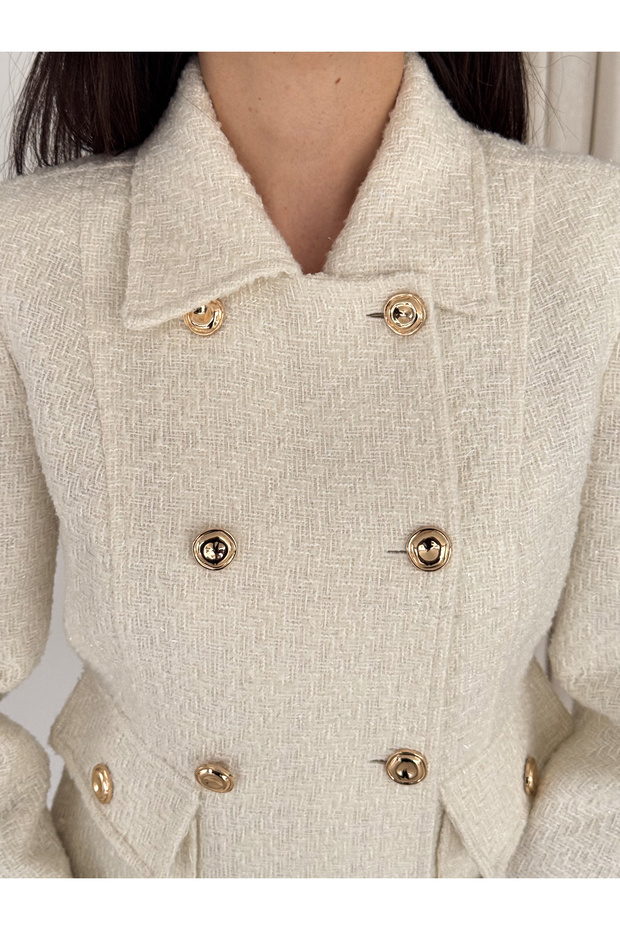 سترة فاخرة بأزرار على الجهتين - 7