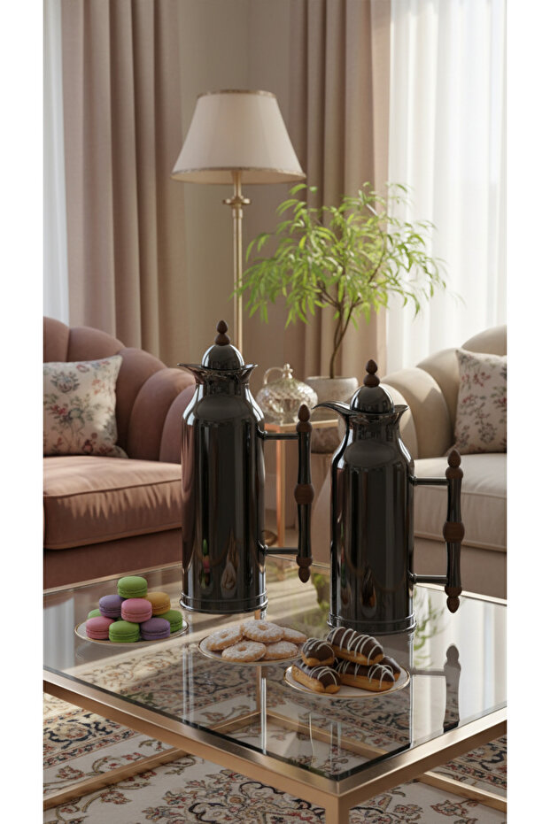 Unique and elegant design tea and coffee thermos set, 1 liter/700 ml