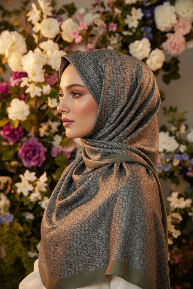 Circle Mk Pattern Cotton Shawl - 2