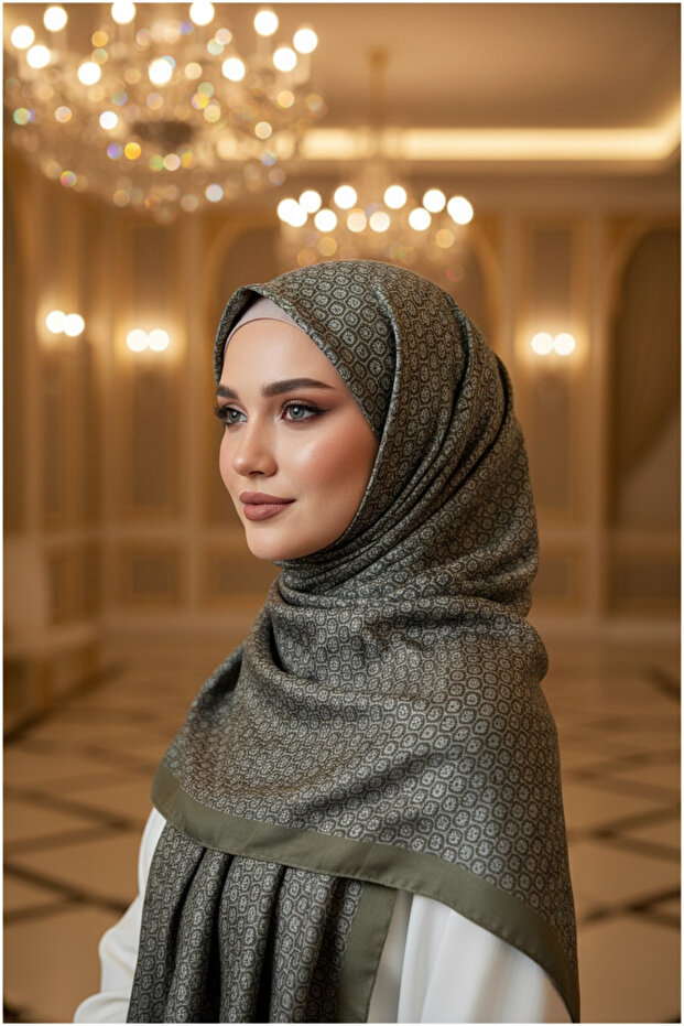 Circle Mk Pattern Cotton Shawl - 6