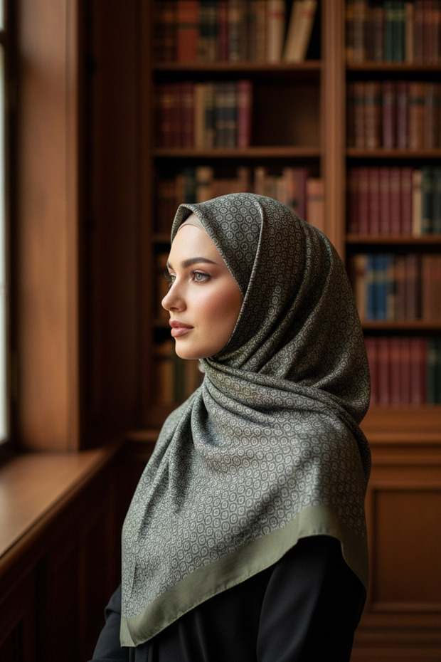 Circle Mk Pattern Cotton Shawl - 4