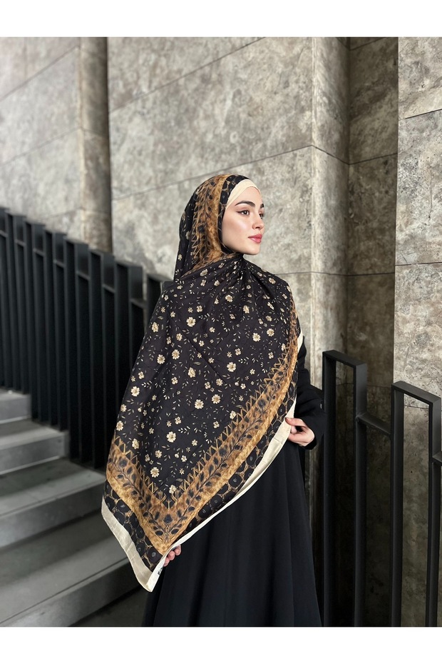 Fleora Çiçek Leopar Şal (Bambu Kraş) - 1