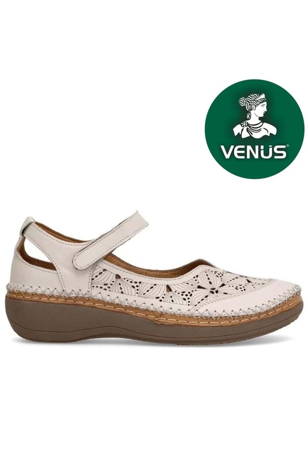 Venus 25190244Y Genuine Leather Anatomical Women's Sandals Beige Ç