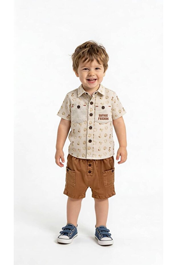 Safari Friends – Boys’ 2-Piece Set – Beige