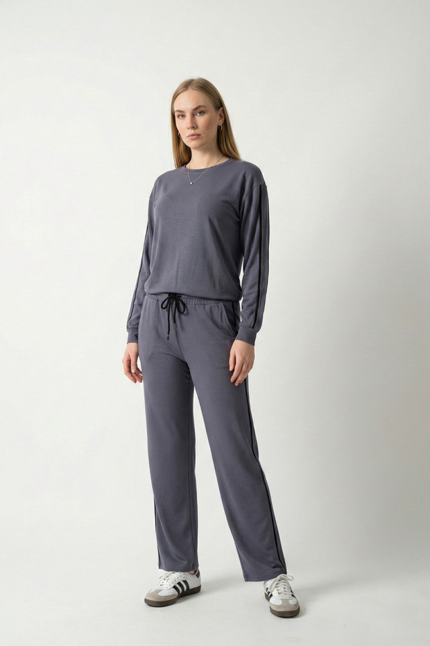 Smoked Stripe Detailed Elastic Modal Set