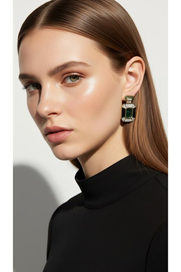 Yeşil Çelik Küpe - 1