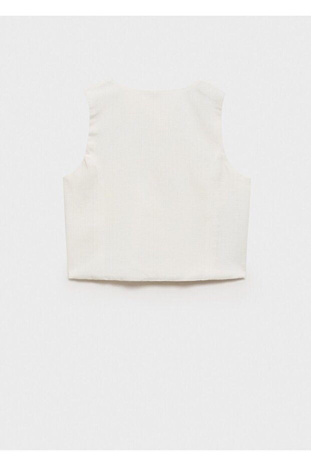 Düğmeli crop yelek - 3