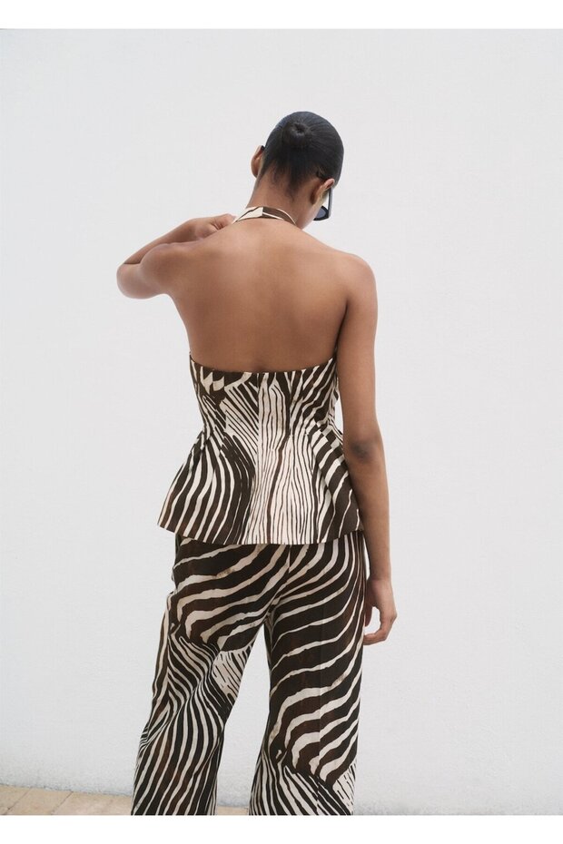 Zebra desenli keten yelek - 4