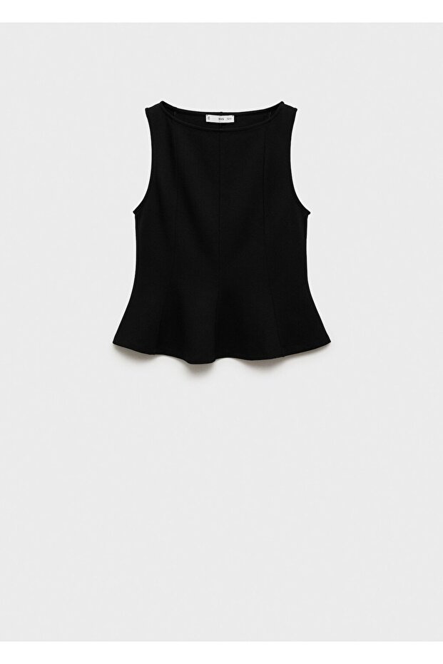 Dikiş detaylı peplum bluz - 3