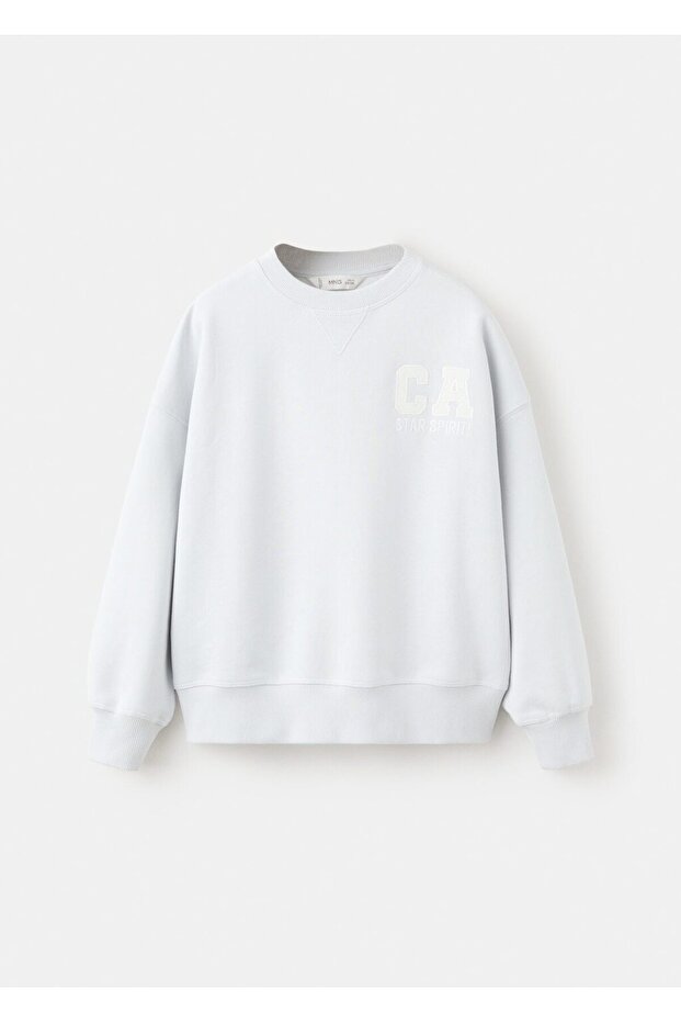 Desenli pamuklu sweatshirt - 1