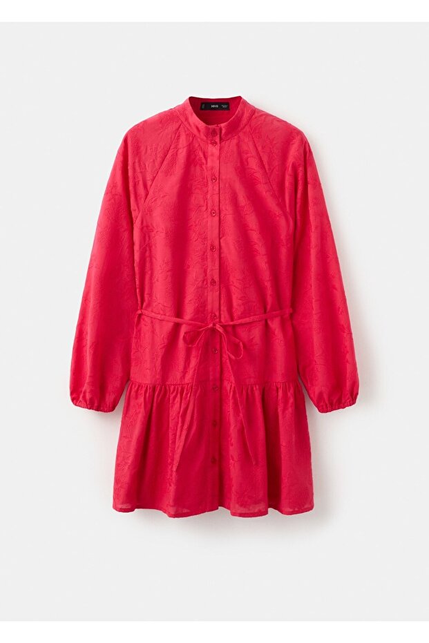 İşlemeli gömlek elbise - 3