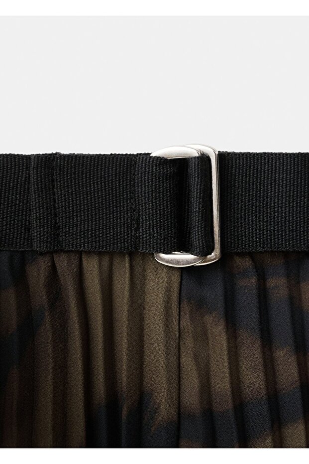 Kemerli pilili etek - 7