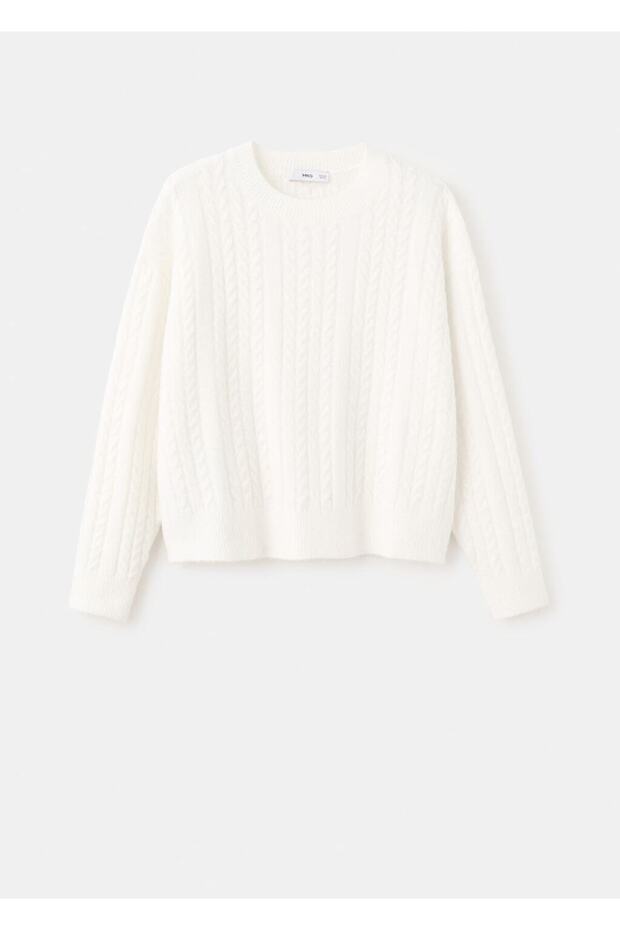 Örgü detaylı triko kazak - 3