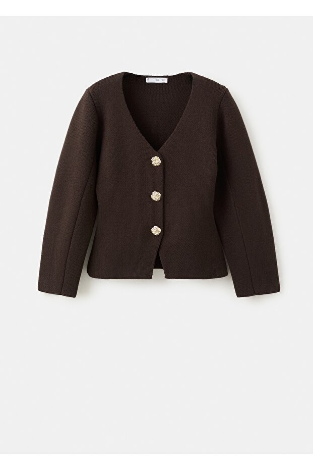 Mücevher düğmeli triko ceket - 3