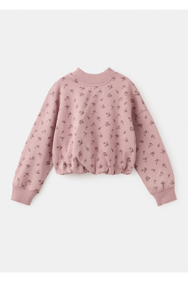 Çiçek desenli işlemeli sweatshirt - 4