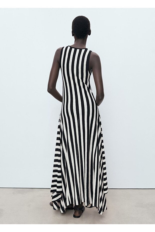 Eteği asimetrik triko elbise - 4