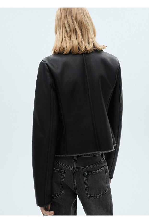 Suni kürk astarlı ceket - 4